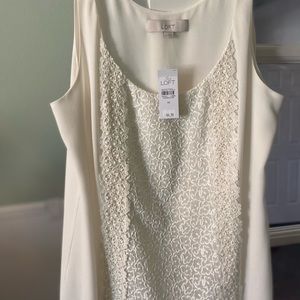 Ann Taylor Loft NWT Sleeveless Ivory Top.